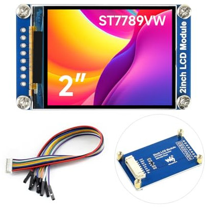 Waveshare General 2inch LCD Display Module IPS Screen 240×320 Resolution with Embedded Controller Communicating via SPI Interface Requires Minimum GPIO for Controlling