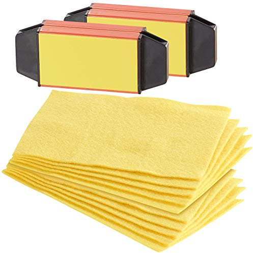 PEARL Scheibenwischerschleifer: 2er-Set Scheibenwischer-Riefenentferner mit je 5 Vliestüchern (Riefen Killer, Scheibenwischerschneider, Windschutzscheibe)