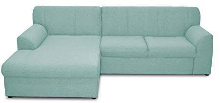 DOMO. collection Ecksofa Topper, Sofa in L-Form, moderne Couch, kleine Polsterecke, 245 x 155 x 78 cm (BxTxH), blau | Longchair links mit L-Form und abgerundeten Armlehnen, moderne Polsterecke, 245 x 155 x 78 cm (BxTxH)