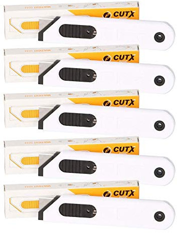 5er SET CUTX MULTICUT X5044 Cuttermesser Sicherheitsmesser Kartonmesser Cutter mit autom. Klingenrückzug