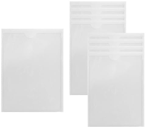 CZAKOMIX 9 Stück Etikettenhalter, Selbstklebend, 22*31cm Beschriftungsfenster, Selbstklebend Visitenkartenhüllen ,Selbstklebende transparente Tasche, Wasserfest, Transparent, für Büro Zuhause Schule