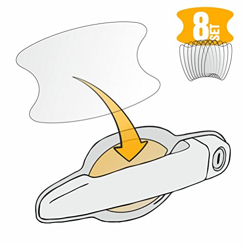 LACKSCHUTZSHOP Universal Lackschutz-Folie für Auto-Griffschale/Griffmulde - Türgriff Schutz-Folie - Selbstklebende Klebefolie Lackschutz - 8-teilig - transparent - 96x65mm