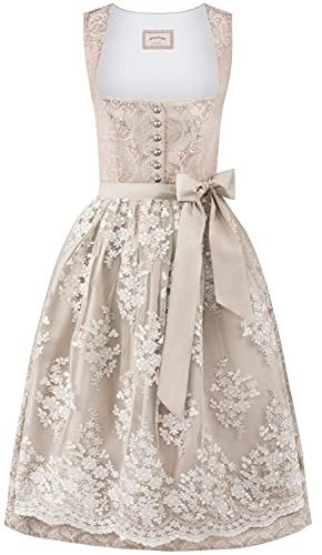 Stockerpoint Damen Sidonia Midi Dirndl, Creme, 40