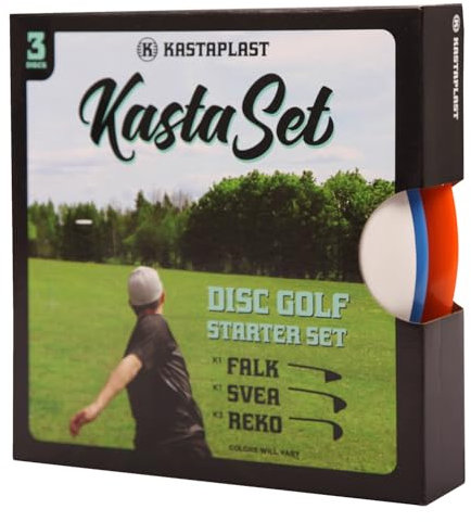 Kastaplast Discgolf Starter-Set: 3 Discs - Distance Driver, Midrange Driver, Putter - Hochwertiges K1 und K3-Material - Anfängerfreundlich - Unisex, Kinder, Assorted
