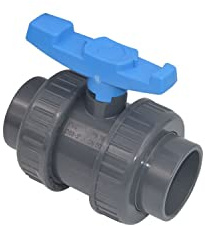 altone PVC Kugelhahn mit beidseitigem Überwurf, 63 mm Klebemuffe