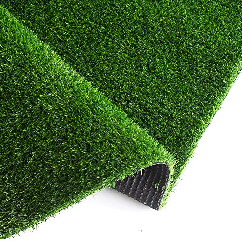Griclner Thick Realistic Artificial Grass Astroturf, 0.7 Height Realistic Synthetic Grass 3FTX8FT, Drainage Holes Indoor Outdoor Pet Faux Fake Grass Rug Carpet for Garden Backyard Patio Balcony