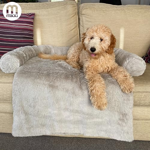 Mikki Kuscheldecke für Hund, Katze, Welpen, Kätzchen, ultraweich, graues Kunstfell, beruhigend, Sofa-Decke, Kissen, Bett, Snuggler – klein