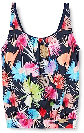 Firefly Mayla Haut Tankini, Bleu Marine/Fleur, 50 Femme