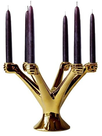 HEXEH Kerzenhalterhalter Nordic Weiße Kerzenhalter Ornamente Ins Tisch Hochzeit Mittelstücke Kerzenhalter Candlelight-Dinner Requisiten Mumluk Geburtstagsgeschenk Kandelaber (Color : Golden)