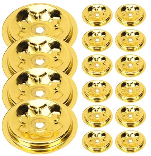Yardwe Schwimmender Dochthalter Aus Metall 4X4X0.39 Zoll Für Öllampe Butterlampe Tempel Dekoration Langer Brenndauer Ruhige Atmosphäre Öl Schwimmdocht