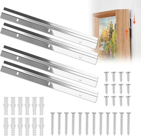 4 Stück Französische Keilleisten-Aufhänger Z-Winkel 30cm | Aluminiumlegierung,Schwere Lasten,Bildaufhängung,Spiegelmontage-Hardware ,Wandmontagehalterung