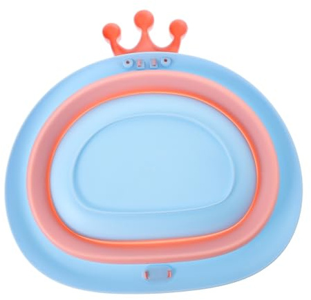 TOYANDONA Faltbares Babywaschbecken in Kronenform Tragbar und Platzsparend aus Pp und Tpe Süßes Cartoon Design für Babys zur Babyparty