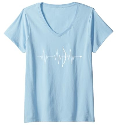 Damen Bogenschießen T-Shirt Herren Bogenschütze Bogensport T-Shirt mit V-Ausschnitt