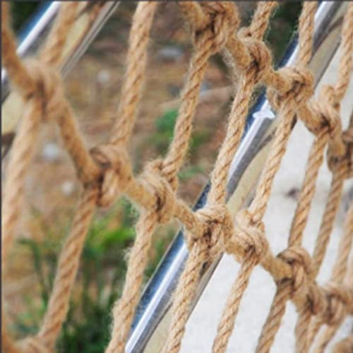 Hemp rope protection net Swing climbing safety net balcony railing safety net playground hammock hemp rope cargo net net outdoor hammock playground bird net ceiling netting decoration safe net(3x3m)