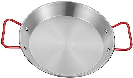 WATIIFUFU Edelstahl Bratpfanne Flacher Boden Unbeschichtete Pfanne Für Gebratenes Hähnchen Spaghetti Vielseitiges Küchengerät Für Zuhause Und Restaurant