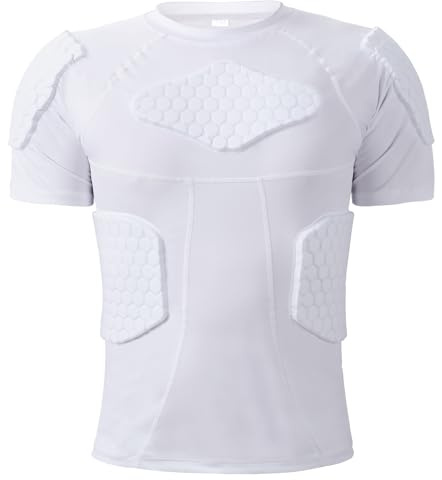 Zicac Compression Shirt Aufprallschutz Protektorenweste Kompressionsshirt Herren Multidirektionaler Schutz Sport Shirt Männer für Fußball, Basketball, Rugby, Baseball