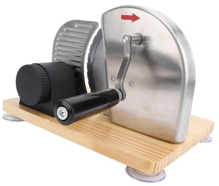 Affettatrice per Pane a Spessore Regolabile con Manovella, Affetta Facilmente Pane Duro, Pane Morbido, Salumi, Frutta e Verdura, Design Robusto per Dolci Domestici o Uso