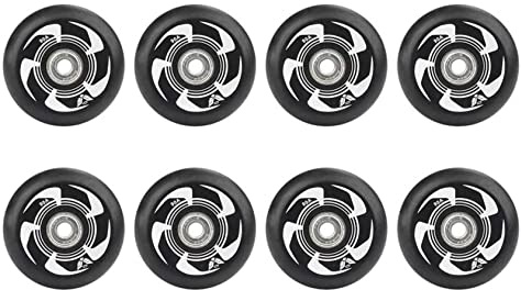 8er-Pack Inline-Skate-Räder 90a Outdoor Indoor Roller Hockey Blades Ersatzräder mit Lagern 64 mm 68 mm 70 mm 72 mm 76 mm 80 mm Durchmesser,Schwarz,80mm
