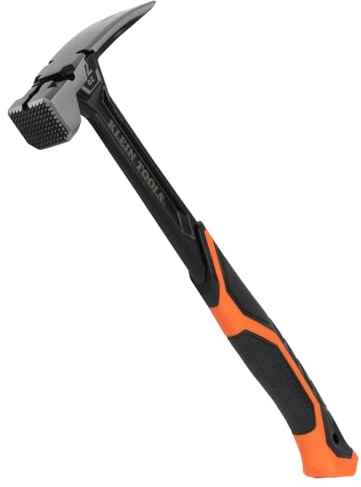 Klein Tools H80922SM Milled Face Framing Hammer with Straight Claw, 22-Ounce Forged Steel, Magnetic Nail Starter and Extra-Large Squared Strike Face