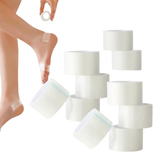 KIRZAX Confezione da 10 nastri chirurgici trasparenti, nastri invisibili antiabrasivi per piedi, gel siliconico trasparente per tacchi alti, per la prevenzione e la cura di piedi, dita e talloni