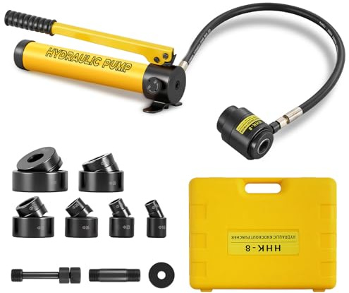 MXBAOHENG 9 T Perforadora hidráulica de metal con 6 troqueles de 16/20/26/32/39/51 mm perforadora hidráulica para acero inoxidable ≤ 1,6 mm; chapa de hierro ≤ 3,2 mm