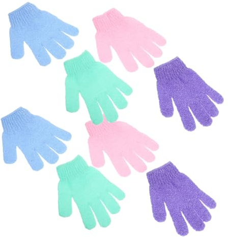 Nailon Guantes de Ducha Exfoliantes Talla Única, 4 Pares