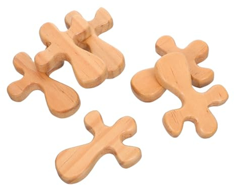 EPIGEIST 6 St Träkors Fickkors Katolskt Kors Rustikt Korsdekoration Minnesbönekors Fickbönekors Meditationskors Religiöst Träkonst Dopkors Beige