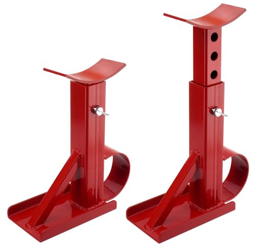 7 Ton(15,000 lbs) Jack Stands,Heavy Duty Pin Type Professional Car Jack Stands with Lock for Lifting SUV, Pickup Truck,Adjustable Height 11-18, Red, 1 Pair