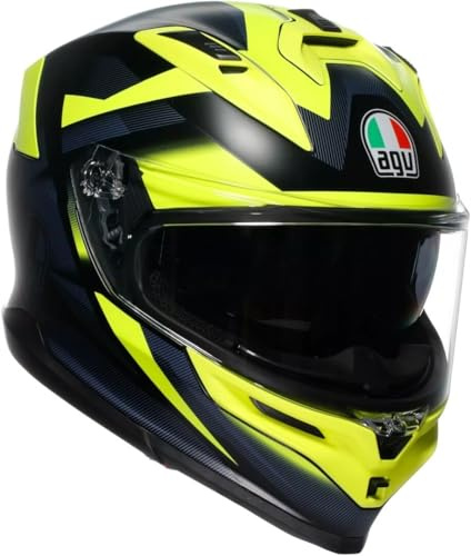 AGV K7 Glimpse Helmet, schwarz/gelb, S (55/56) | Beschlaghemmend