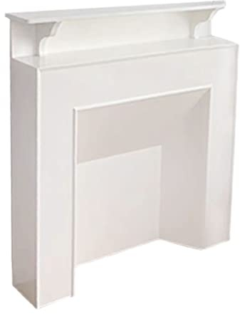 Cheminée française Manteau de poêle Entourage cheminée Armoire décorative Salon Entrée Couloir Buffet mural luxe - Finition brillante blanche élégante Manteau de cheminée(Grand)
