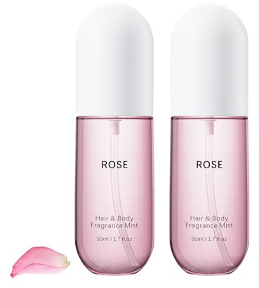 Rose Body Spray for Women, Rose Hair & Body Fragrance Mist, Long Lasting Fragrance, Perfume Oil Spray, Flower Skin Full Size Body Mist (2)