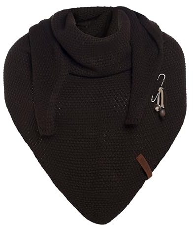 Knit Factory - Coco Trekantssjal - Dark Brown - 190x85 cm