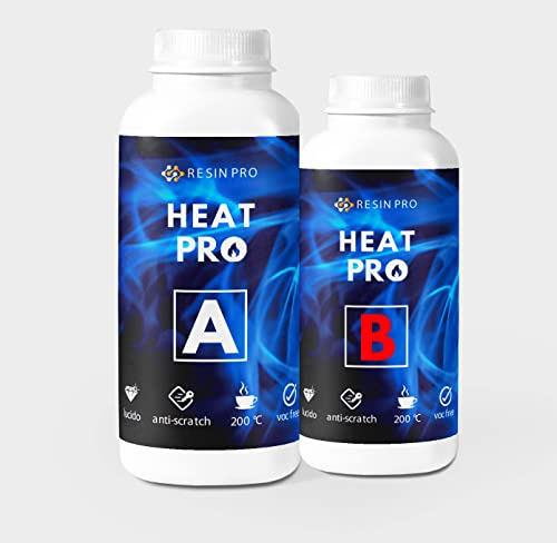 Resin Pro ® HEAT PRO Revêtement Protecteur Anti-Rayures, Résine Protectrice Brillante Flexible pour Créations en Résine, Résistantes aux Rayures et Résistantes aux Hautes Températures - 1,8 Kg