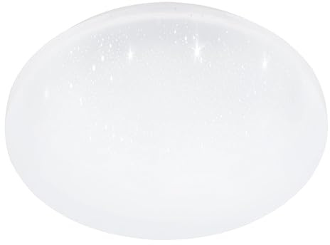 EGLO LED Deckenleuchte Frania-S Badezimmer Aufbauleuchte | mit Kristall-Effekt, Bad-Deckenlampe aus Metall und Kunststoff in Weiß, warmweiß, IP44, Ø 31 cm