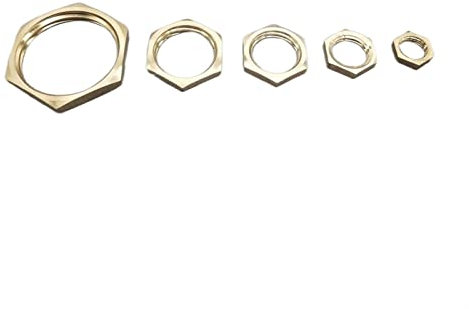 DOLUNTO 5 Stück Messing-Sechskant-Kontermuttern Rohrverschraubung, M10 - M20, 1/8-1 Zoll BSP-Innengewinde, Sechskantschaftkappe (Größe : 1/4inch)