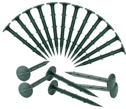 Milaloko 100 Morceaux de Tissu de Mauvaises Herbes Clous de Jardin Fixes, 11cm de Long en Plastique Jardin Clou Fixe Paysage Piton de Gazon, Vert