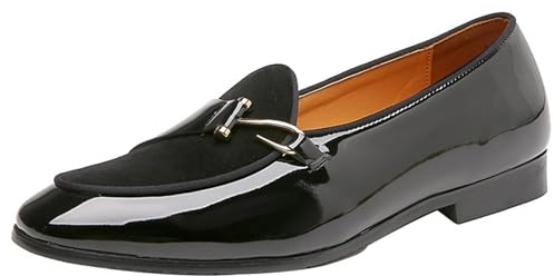 MlYJmer Hombres Zapatos Casuales Formal Vestido de Noche Mocasines Mocasines Conducción,Negro,41 EU