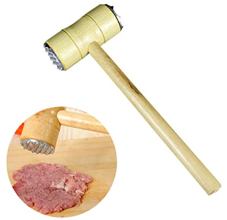 Alipis Holz Fleischklopfhammer Doppelseitig Zum Zerkleinern Von Rippchen Steakhammer Fleischhammer Fleischklopfer Fleischklopfhammer Fleischhammer