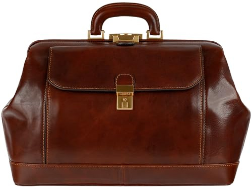 Time Resistance Borsa Da Medico In Pelle – Borsa A Mano – Borsa Da Medico – Gladstone (Marrone)