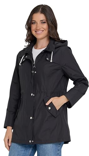 Steve Madden Rain Jacket Women - Waterproof with Hood Anorak Rain Coats for Women Windbreaker Plus Size XS-3X