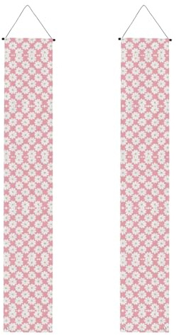 Grafico bianco con texture crisantemo stampato banner decorativi - banner per eventi per feste, adatti per interni ed esterni da appendere