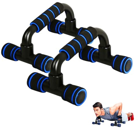 Poignées de Pompes, Push Up Bars, Barres Antidérapantes avec Poignée Ergonomique en Mousse pour Entraînement Musculaire, Force et Calisthénie, Préparation Physique, Inclinées, Fitness à Domicile.