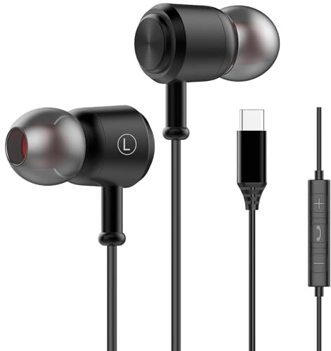 USB C-hörlurar med kabel, in-ear hörlurar USB C anslutning hörlurar typ C headset för Samsung Galaxy S25 Ultra S24 S23 S22 S21 A16 A17 A35 A36 A53 A54 A55 A56
