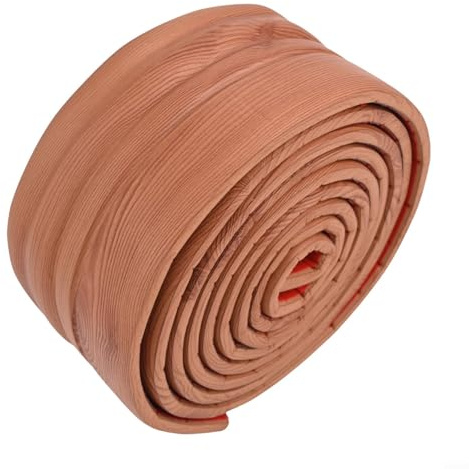 Honseadek Line Sockelleiste für Bordüre, 3 m, graues Holz, dekorativ, Antikollisionsschutz, wasserdicht, Taillen-Maserung, Schaumstoffstreifen für Wanddekoration (braune Holzmaserung)