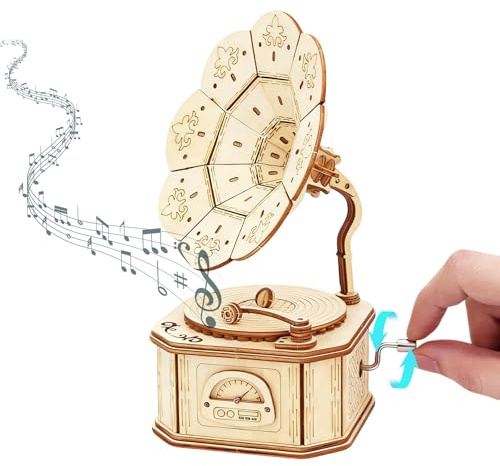 Aartner - Puzzle en bois - Gramophone 3D - Pour adulte - Modélisme - Gramophone vintage - Puzzle 3D en bois pour hommes et femmes - Idée cadeau