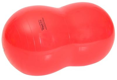 Gymnic Physio Roll diámetro máximo 40 cm/Longitud 65 cm, Pelota Doble roja, Ideal para Fisioterapia, Ejercicios de Equilibrio, coordinación y Apoyo terapéutico en niños, Adultos y Ancianos