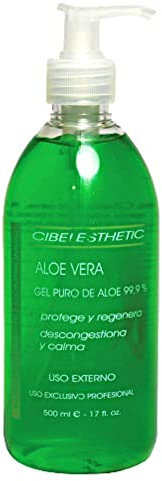 Gel Aloe Vera Puro 99.9% Cibelesthetic - 500ml Jumbo - Hidratante Natural, After Sun, Post Depilación y After Shave - Cicatrizante, Calmante para Piel Sensible, Quemaduras y Picaduras