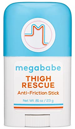 Megababe Mini Thigh Rescue Anti Chafe Stick - Tamanho de Viagem com Aloe, Romã et Huile de Semence de Raisin