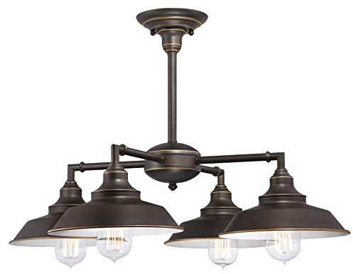 Westinghouse Lighting 63433 Iron Hill – Leuchter zur Deckenmontage für Innenbereiche, Ausführung in geölter Bronze mit Akzenten, Geölte Bronze