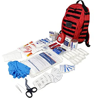 LINE2design Kit completo de bolsa Molle, kit de primeros auxilios de supervivencia de emergencia, kits de equipo para exteriores compatibles con rescate de seguridad avanzada, suministros médicos EMS,